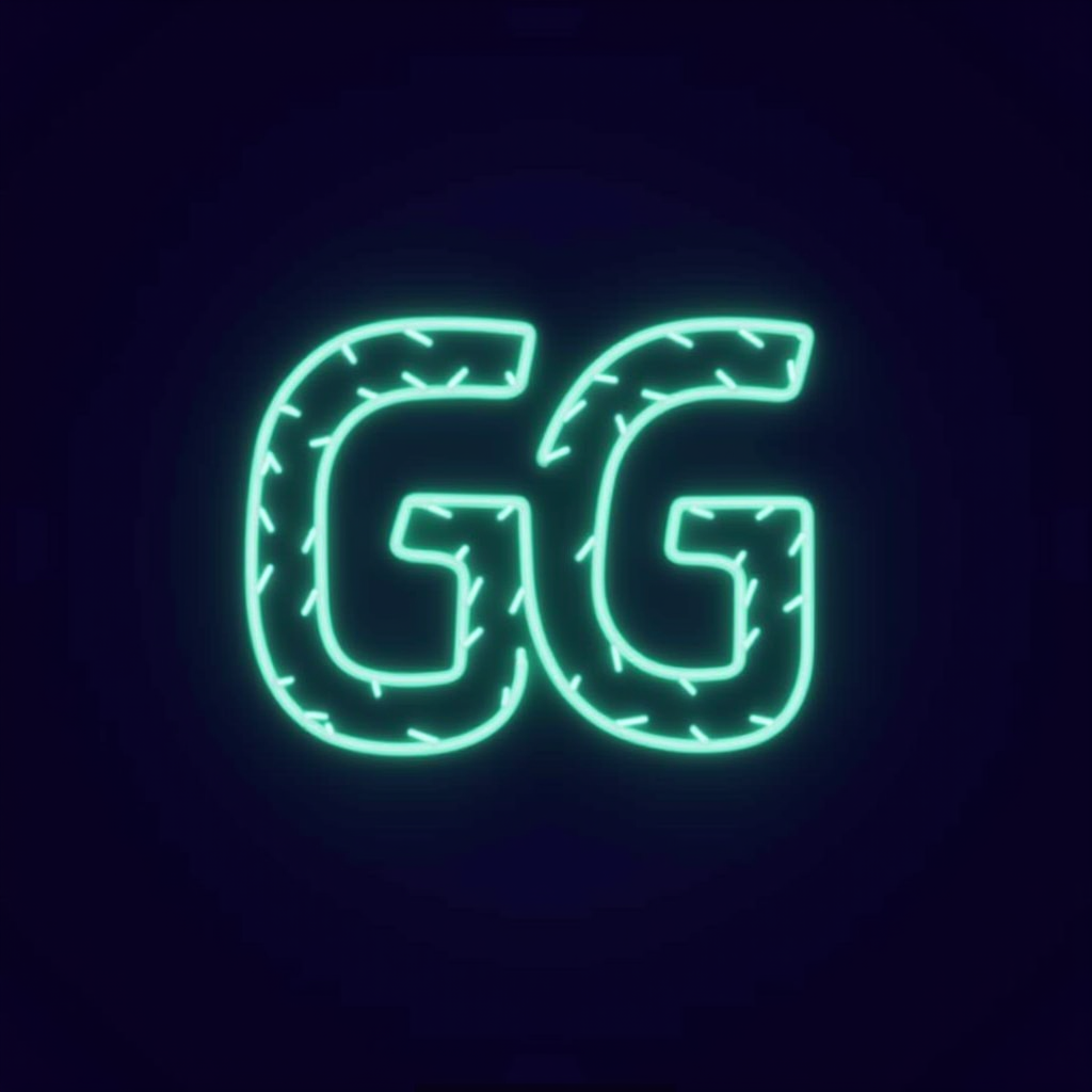 GameGenerations logo featuring neon green 'GG' letters with electric glow effect on dark purple background, representing gaming culture across generations
