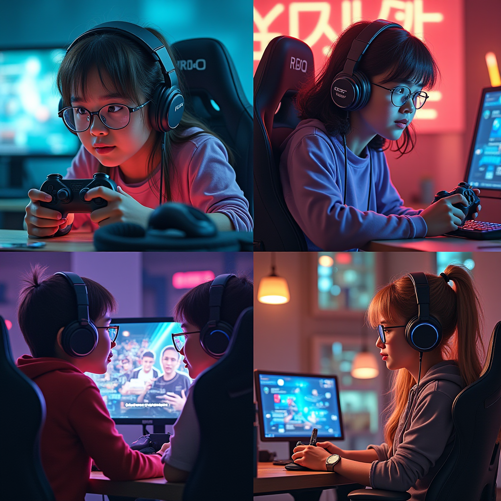 Collage showing diverse gaming subcultures including speedrunners, retro collectors, esports competitors, and casual mobile gamers from different age groups