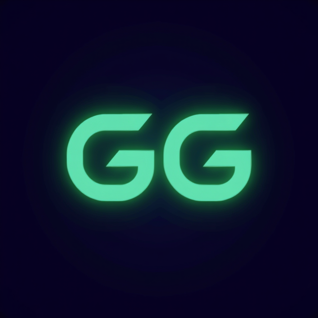 GameGenerations logo featuring neon green 'GG' letters with electric glow effect on dark purple background, representing gaming culture across generations