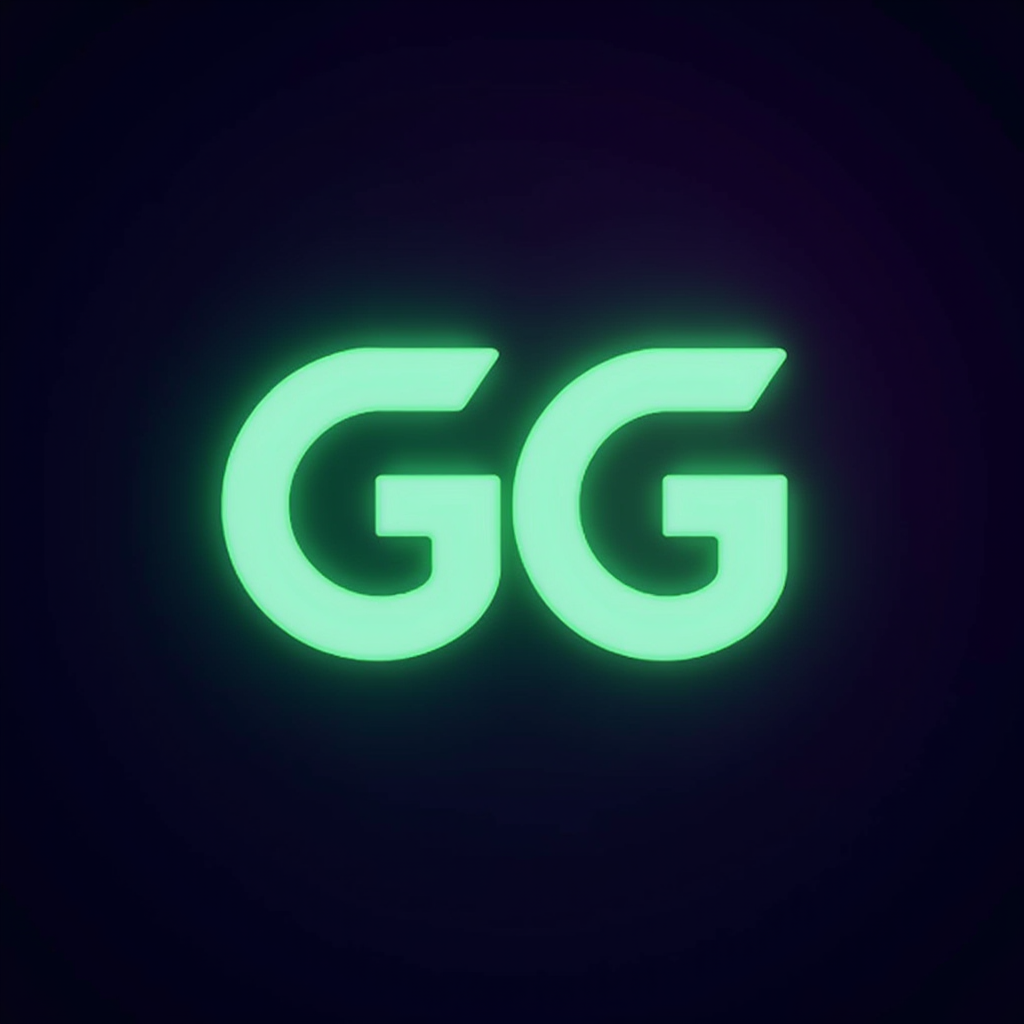 GameGenerations logo featuring neon green 'GG' letters with electric glow effect on dark purple background, representing gaming culture across generations