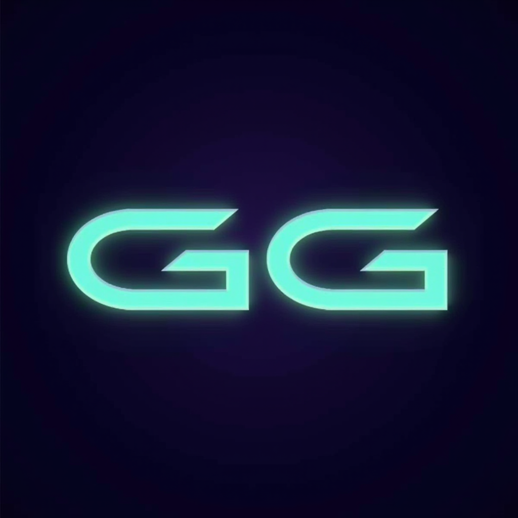 GameGenerations logo featuring neon green 'GG' letters with electric glow effect on dark purple background, representing gaming culture across generations