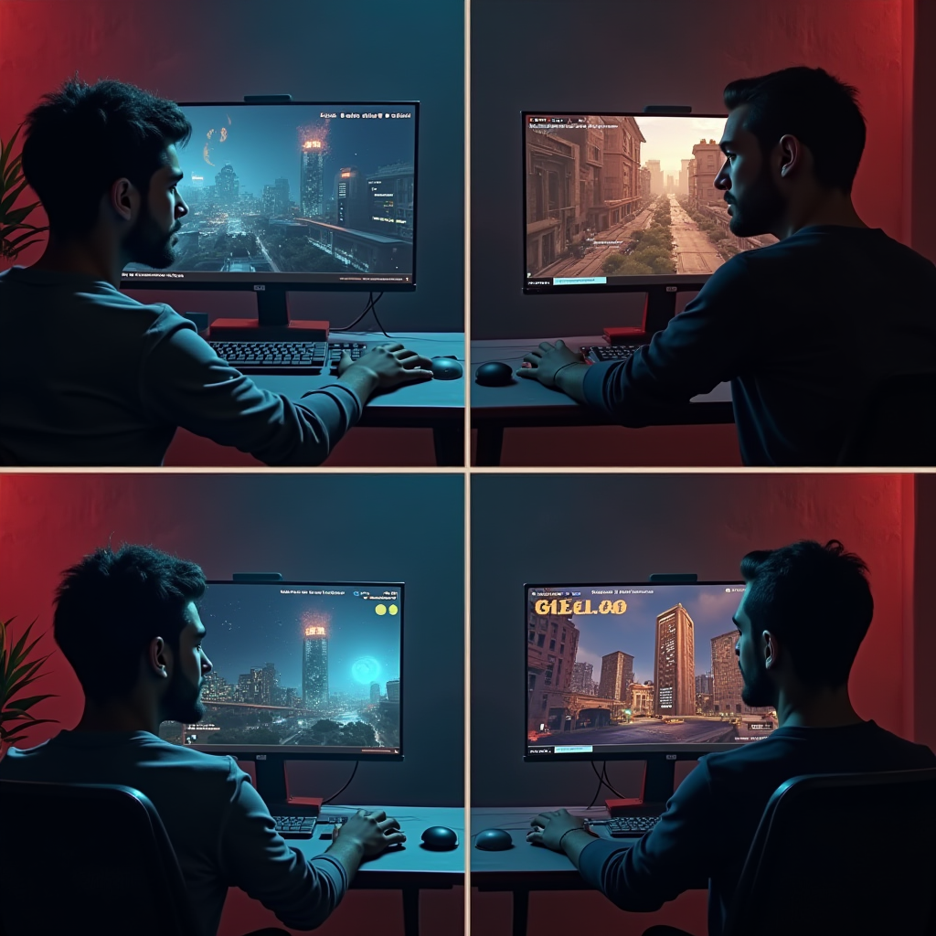 Split-screen comparison showing traditional voice chat coordination in games like Counter-Strike versus modern ping systems and text-based quick chat in games like Valorant and Apex Legends